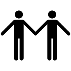 People holding hands Pictogram