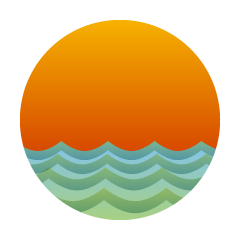 Sunset Ocean Wave Circle