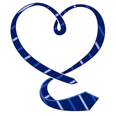 Navy Heart Necktie