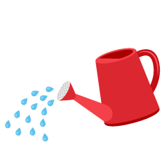 Red Watering Can Pouring