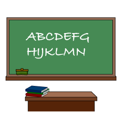 Classroom Blackboard with English