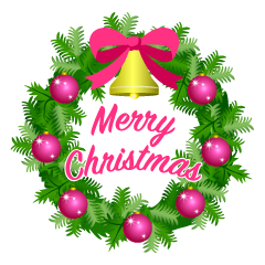 Merry Christmas Pink Wreath