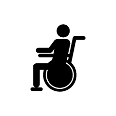 Pictograma de persona en silla de ruedas