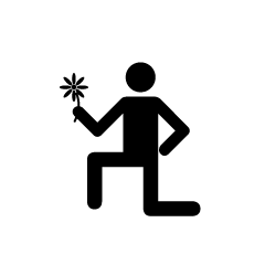 Men Giving Flower Pictogram