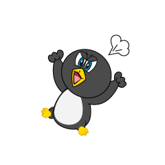 Pingüino enojado