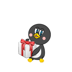 Dar un pingüino de caja de regalo