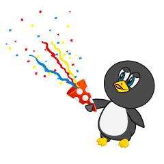 Pingüino para celebrar con Popper