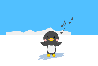 Pingüino lindo cantando
