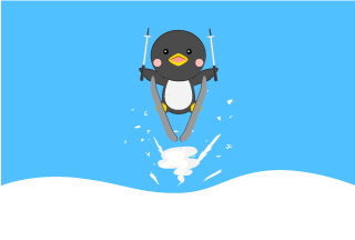 Pingüino de salto de esquí