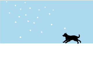 Flying snow and dog running Graphics