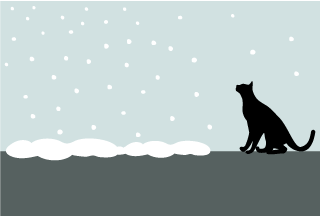 Gráficos de silueta de nieve y gato