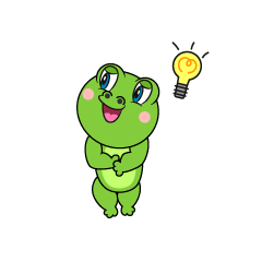 Frog coming up with an idea