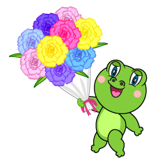 Frog Giving a bouquet