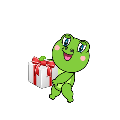 Frog giving a gift