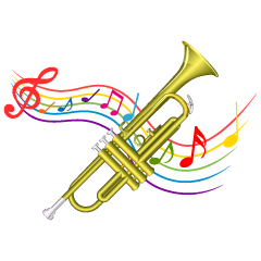 Trumpet and Music Tone Waving