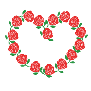 Red Rose Wreath Heart