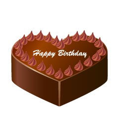 Pastel de cumpleaños de corazón de chocolate
