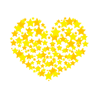 Corazón de estrellas esparcidas