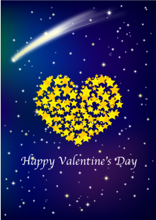 Meteor and Star Heart Valentine
