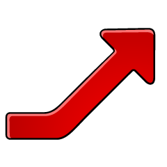 Rising Red Arrow Symbol