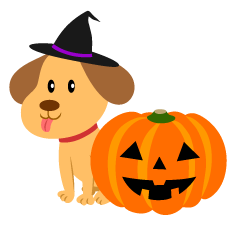 Calabaza de Halloween lindo perro