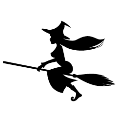 Flying Witch Silhouette