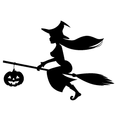 Witch and Pumpkin Silhouette