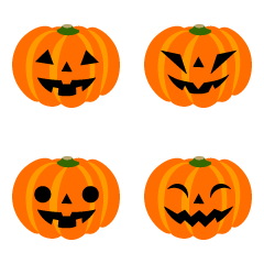 Cuatro tipos de calabaza de halloween.