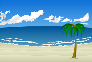 Una palmera en un fondo de playa de arena