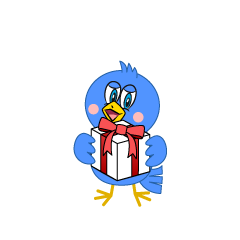 Blue Bird Giving Gift