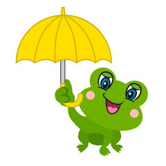 Cute Frog with Umbrella