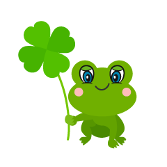 Cute Frog with Clover