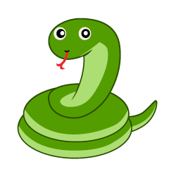 Linda bobina de serpiente verde