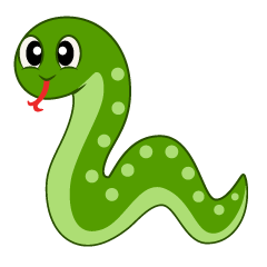 Serpiente verde con lunares ondulados