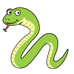 Serpiente verde ondulada