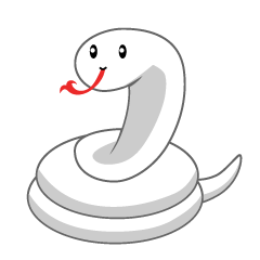 Cute White Snake Coil