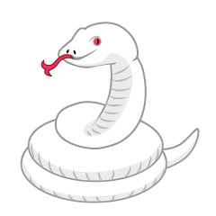 Serpiente blanca aterradora