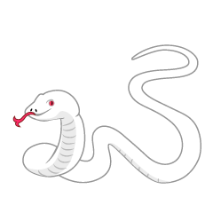 Serpiente blanca sinuosa