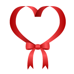 Heart Red Ribbon with bow