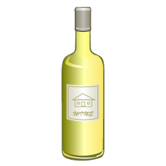 Botella de vino blanco