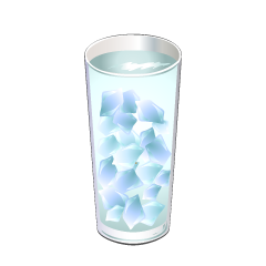 Vaso de agua y hielo