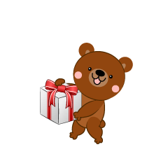Cute Bear Giving a Present