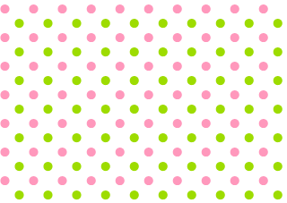 Pink and Yellow Green Polka Dot