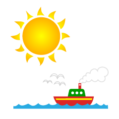 Sol y barco