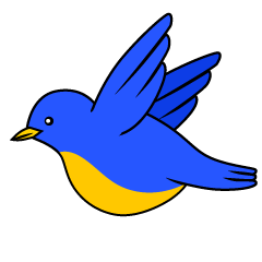 Flying Blue Bird
