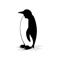 Pingüino blanco y negro