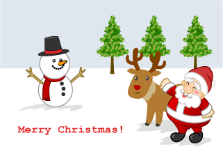 Snowman and Santa of Christmas Card