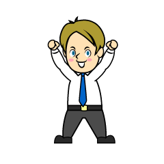 Businessman Raising both Hands