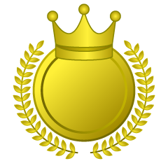 Gold Crown Leaf Lace Medal