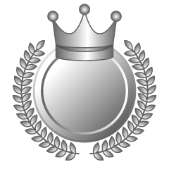 Medalla de encaje de hoja de corona de plata